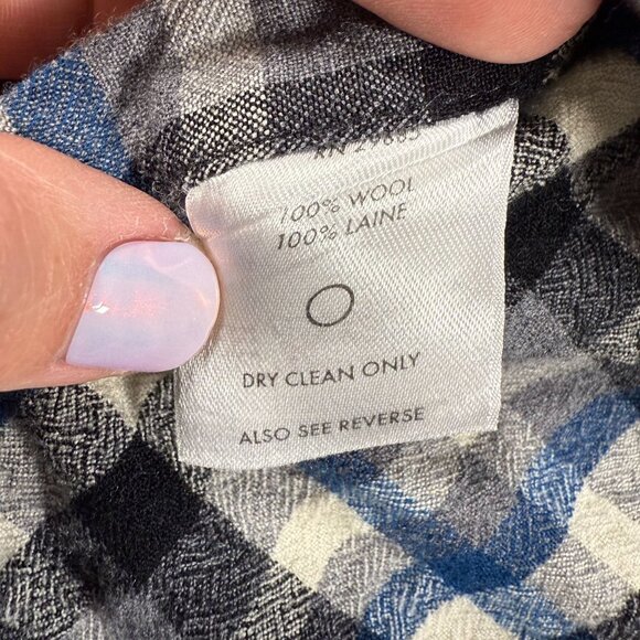 Pendleton SIr Pendleton Mens Wool Button Down Shirt Blue Black White XL** See me - Picture 7 of 7